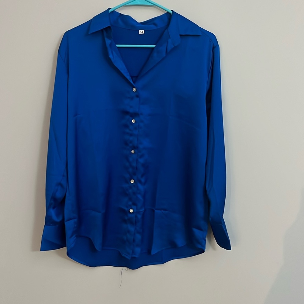 SHEIN Blue Button Down Shirt